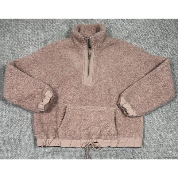 Bailey 44 Sherpa Pullover Womens‎ Medium Pink 1/4 Zip Teddy Jacket - Picture 3 of 7